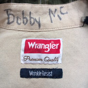 Chemise Wrangler Vert Foncé Carreaux 60% Coton Manches Longues Taille S