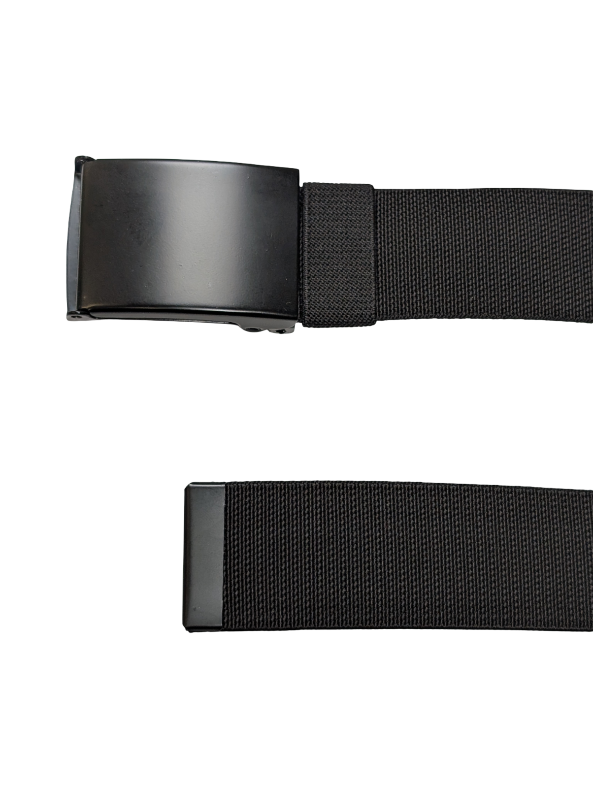 Ceinture Élastique Nylon Confort Style Vintage/Moderne Boucle Métal Noire