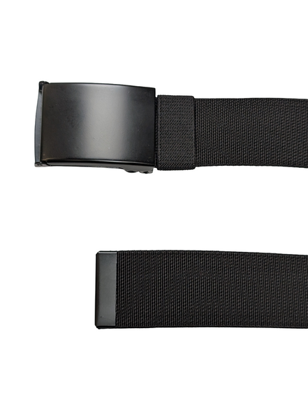 Ceinture Élastique Nylon Confort Style Vintage/Moderne Boucle Métal Noire