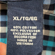 👕 CHEMISE CHAPS PERFORMANCE XL (TG) À CARREAUX BLEUS LOGO BRODÉ 60% COTON