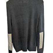 Pull femme Lauren Ralph Lauren L gris anthracite col rond coudières L-RL