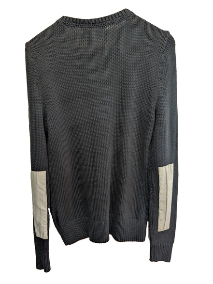Pull femme Lauren Ralph Lauren L gris anthracite col rond coudières L-RL