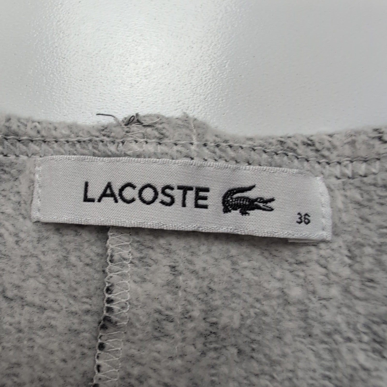 Robe Lacoste Femme Taille 36 Gris Foncé Sans Manches Paillettes Logo Métal