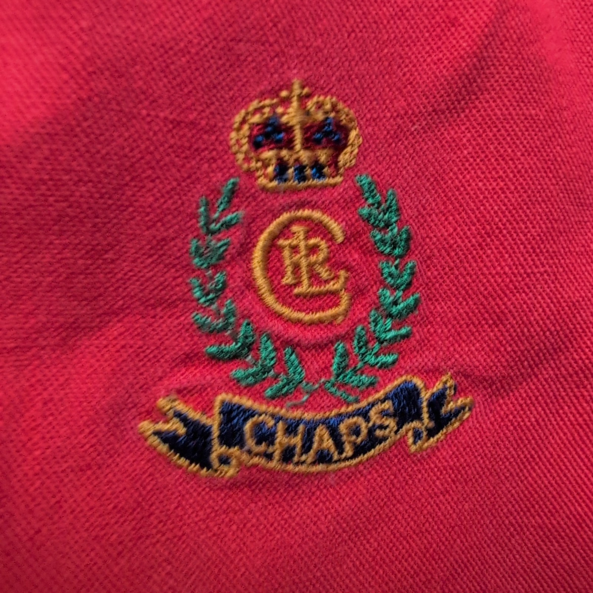 Chaps Ralph Lauren Chemise Rouge Unie Manches Longues 100% Coton Homme M