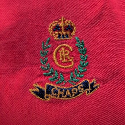 Chaps Ralph Lauren Chemise Rouge Unie Manches Longues 100% Coton Homme M