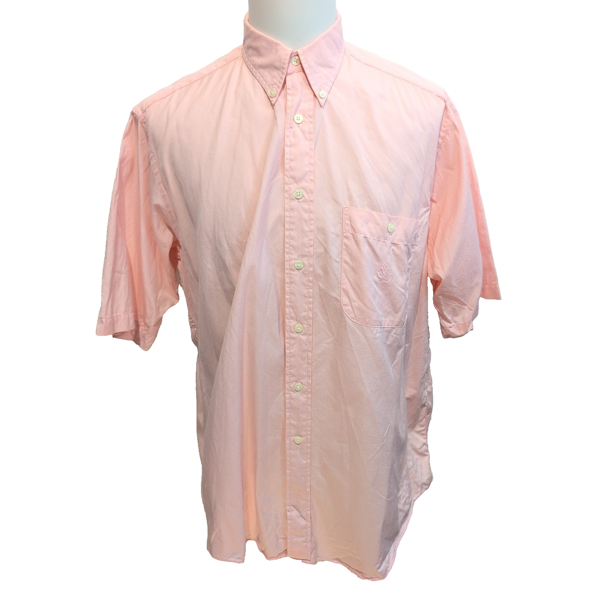 Chemise Nautica L Rose Pâle Half Sleeve 100% Coton Logo Brodé Poche