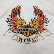 Chemise Harley-Davidson Femme XL Blanche Sans Manches Dos Brodé Ailes Ange