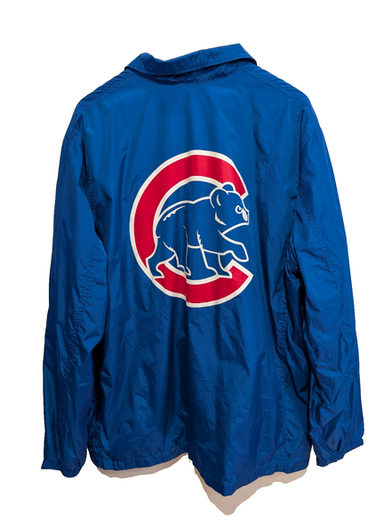 Veste Coach Jacket Levi's XXL Chicago Cubs Coupe-Vent Bleu Rare Vintage |207b
