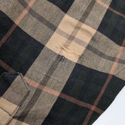 L.L. Bean Chamois Flanelle Coudes Réparés Vert Marron L USURE VINTAGE | 325S