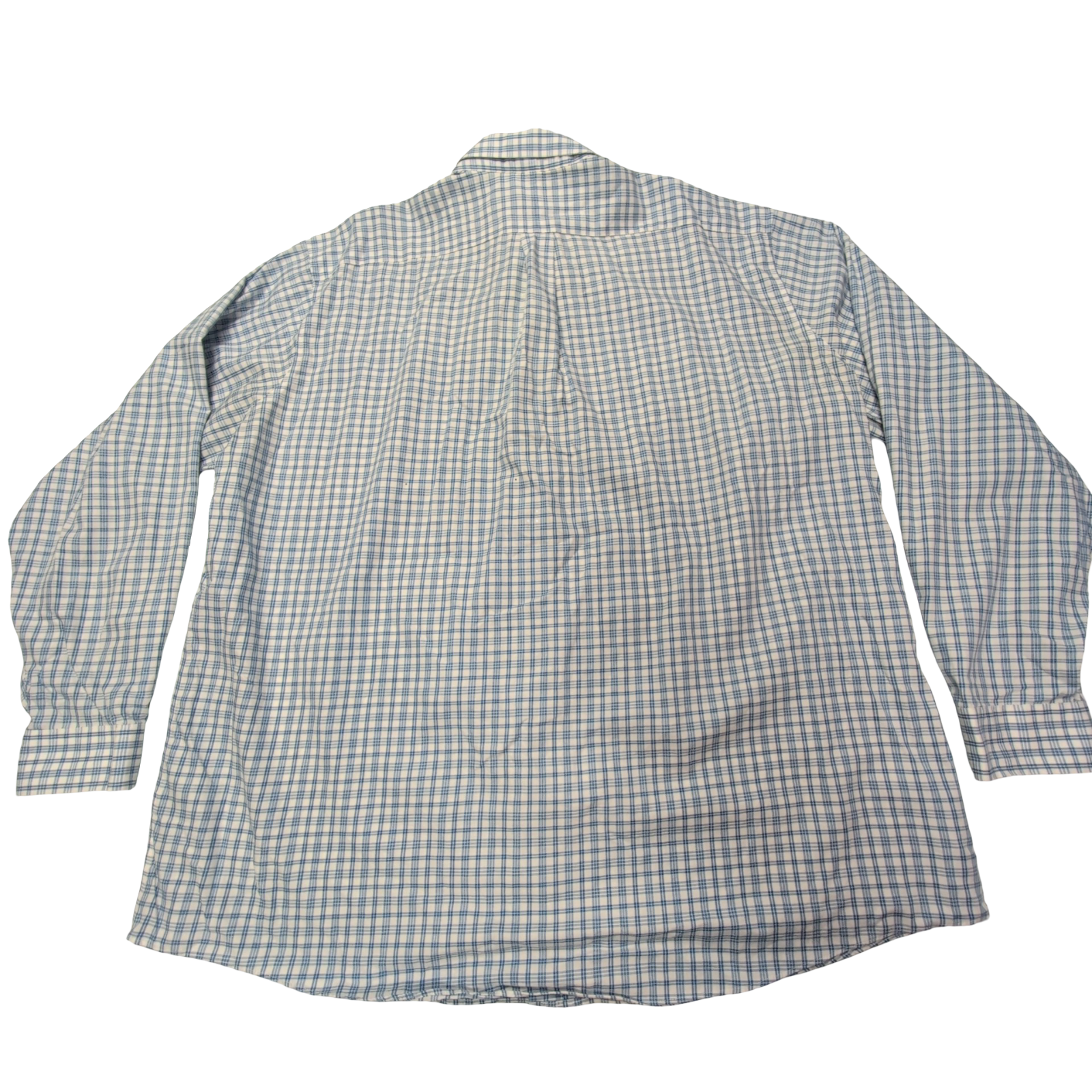 Chemise L.L. Bean blanche à carreaux bleus taille XXL #132e