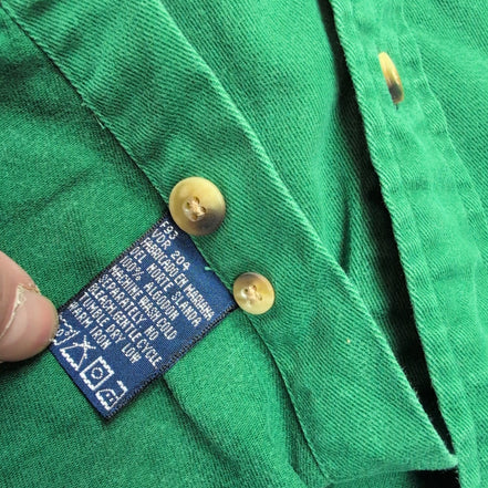 Chemise Nautica XL Vert Vintage 100% Coton Épais Made USA Island