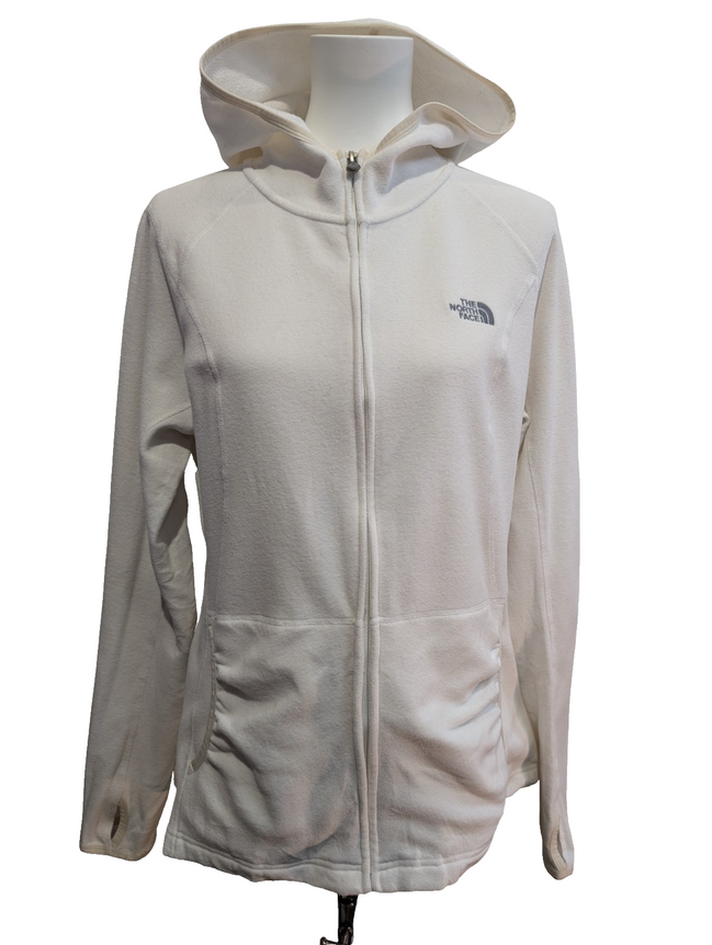 Veste Polaire Microfibre Blanche femme avec Capuche - Taille XL