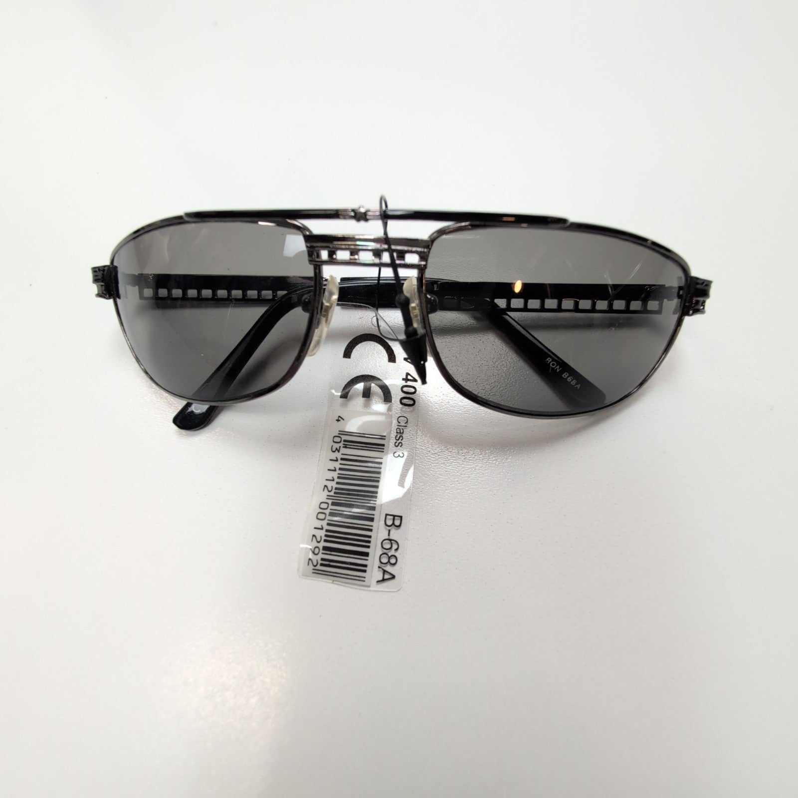 Lunettes de soleil Y2K Branche semi large Métal Perforé Rectangulaire