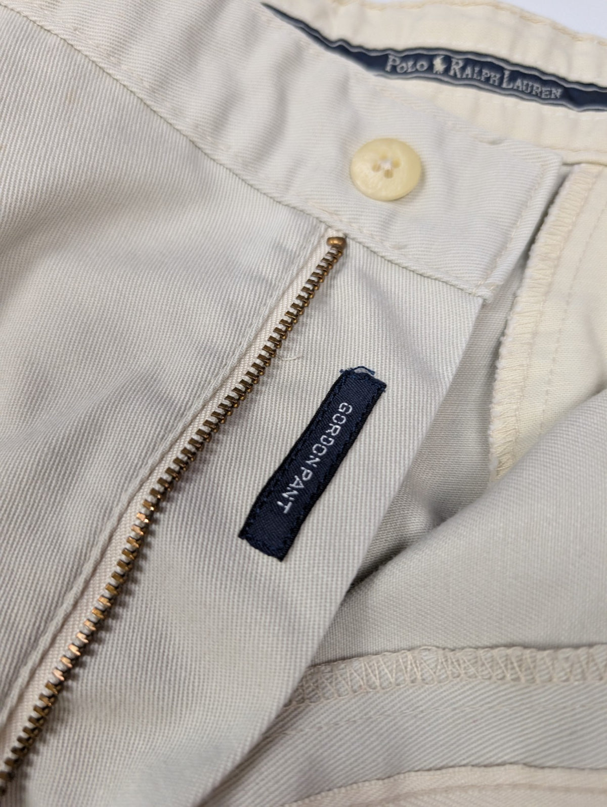 Pantalon chino Polo Ralph Lauren W36 L30 beige Made in Mexico accrocs