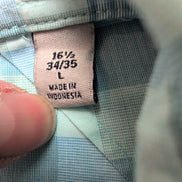 Chemise Reaction L XL Bleu Turquoise Carreaux Stretch Slim Fit manches longues