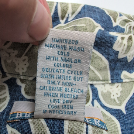 Chemise hawaïenne Breakwater taille XL bleu feuillage 100% rayonne Manches court