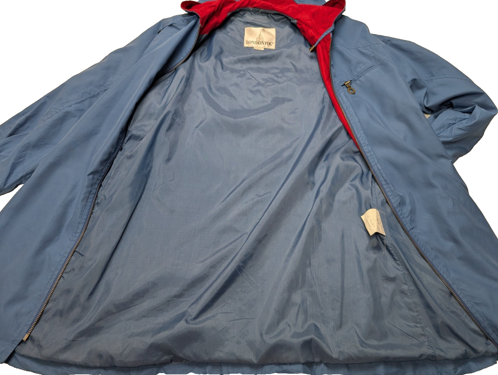London Fog Manteau Trench Long Fin Léger S Bleu Poussière Capuche | 316BSR