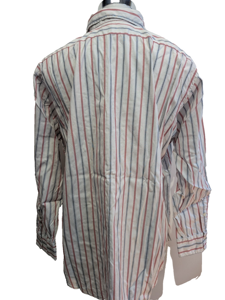 Chemise Polo Ralph Lauren Shirt XL Rayée Rouge Bleu Coton Col Classique