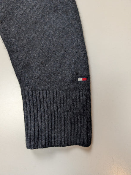 Pull Tommy Hilfiger Col Roulé Boutonné Gris Foncé - Taille S (Étiquette M)