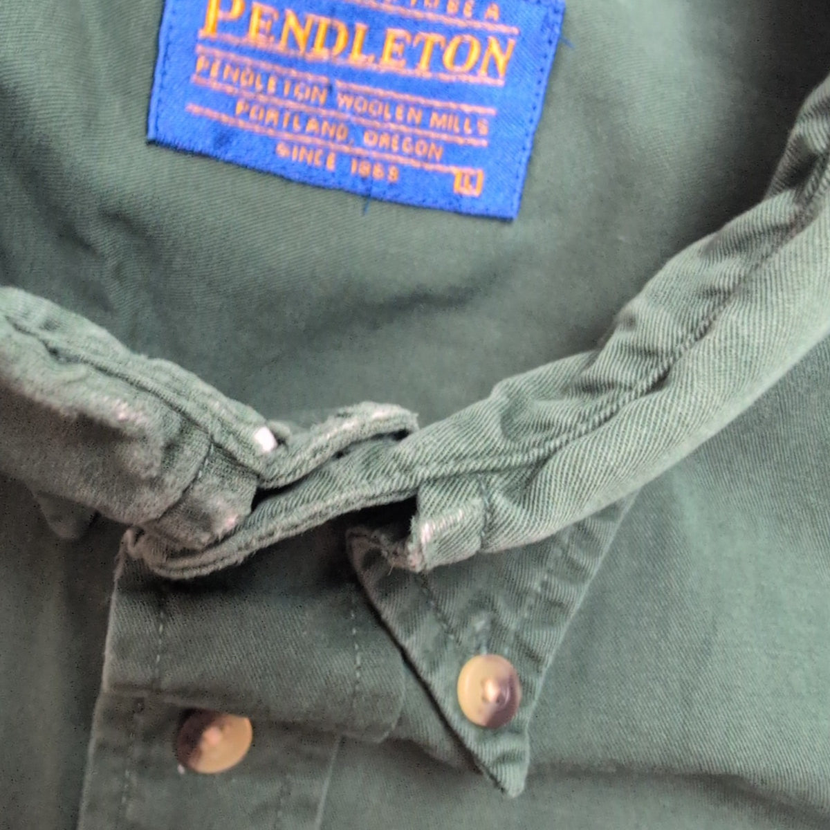 Chemise Pendleton vert foncé coton manches longues vintage USA style L