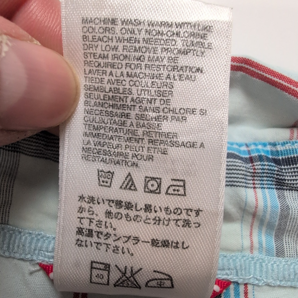Chemise The North Face M Bleu Rouge Carreaux Manches Courtes Coton