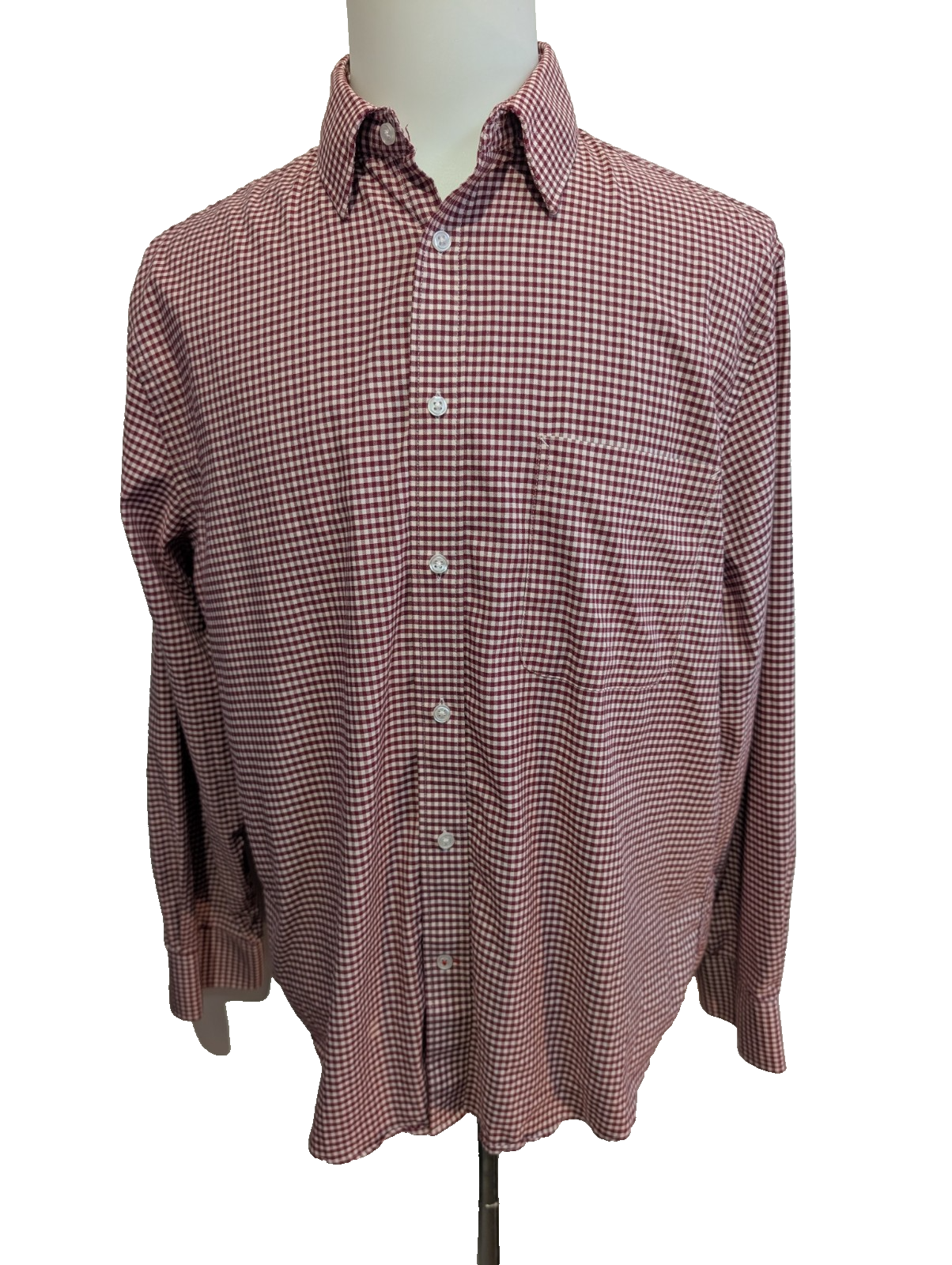 CHEMISE TOMMY HILFIGER L XL Bordeaux Carreaux Stretch Regular Fit