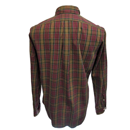 Chemise Ralph Lauren Taille S Classic Fit Flanelle Bordeaux Kaki Carreaux Coton