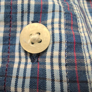 Chemise Chaps modèle Easy Care carreaux bleu et rouge poche M
