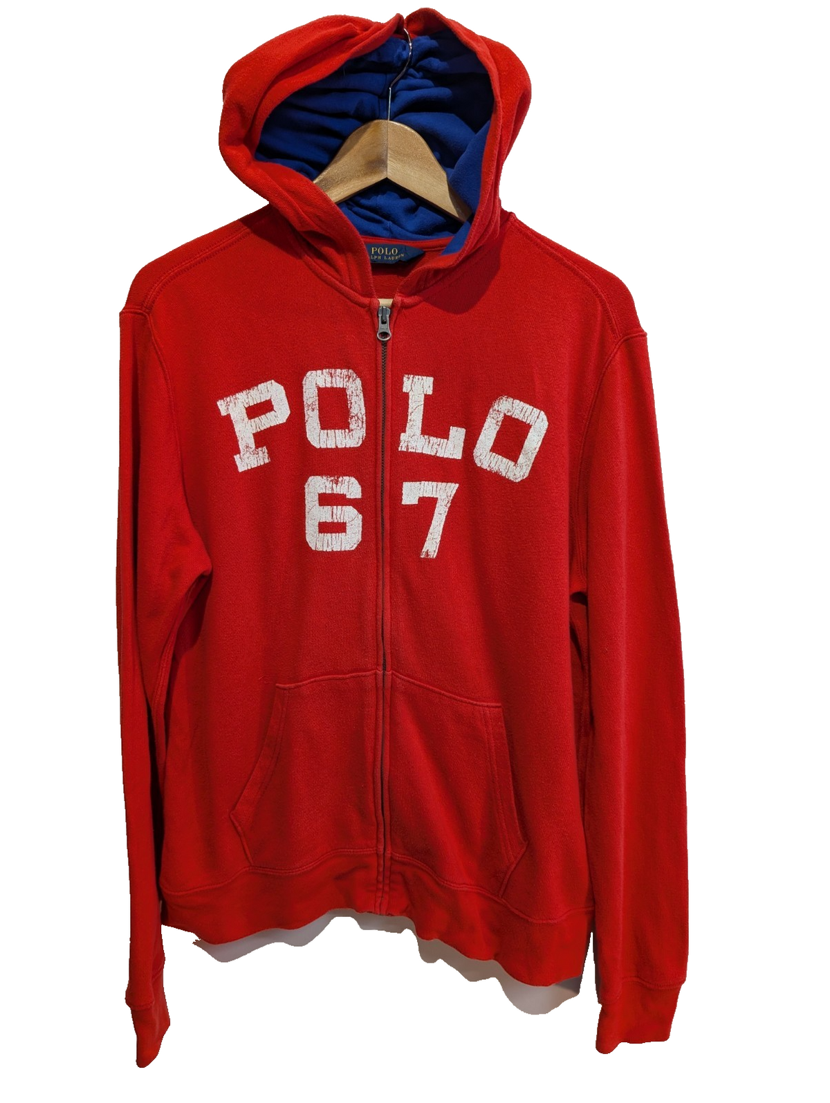 Veste à capuche Polo Ralph Lauren rouge Polo 67 flocage vintage S