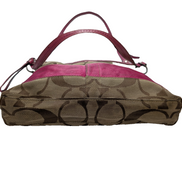 Sac Coach Signature Rose Fuchsia Toile Jacquard Bandoulière