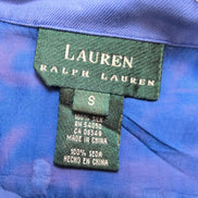 Chemise Lauren Ralph Lauren Femme S Soie Bleu Logo Écusson Doré Poche