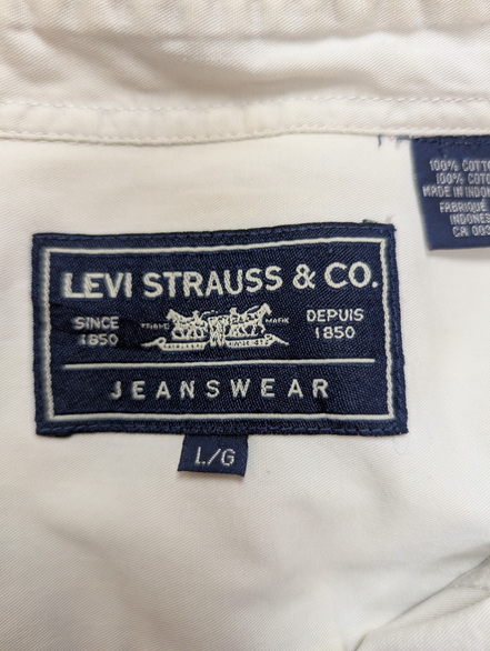 CHEMISE LEVI'S Coton Blanc Cassé Crème L/G Homme Vintage Poche