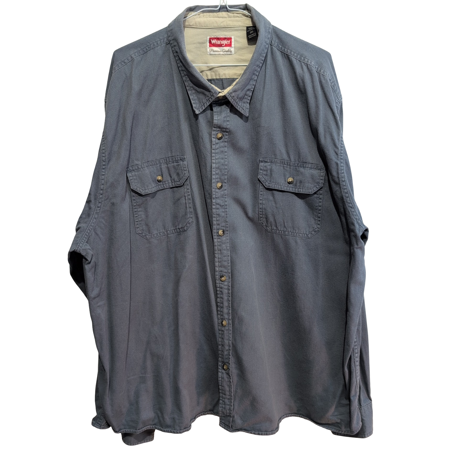 Chemise Wrangler ton bleu 2 poches taille 3XL manches longues homme