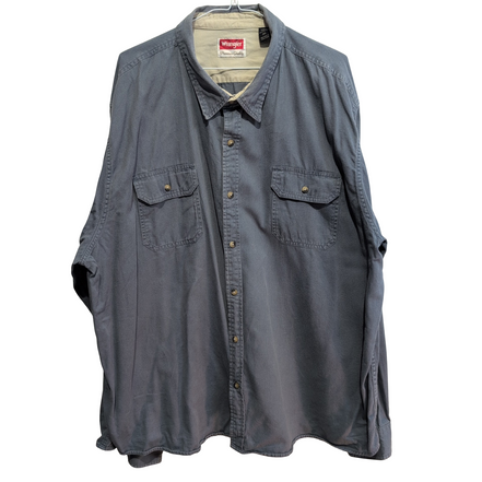 Chemise Wrangler ton bleu 2 poches taille 3XL manches longues homme