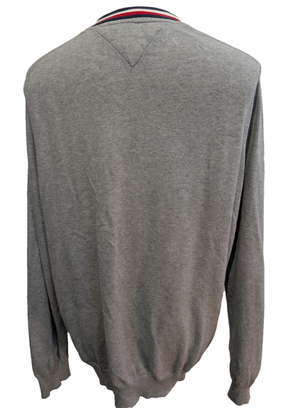 Pull Tommy Hilfiger - Col V - Gris - Taille XL/XXL