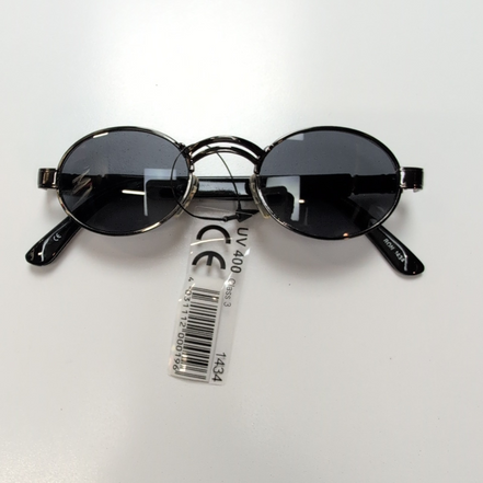 Lunettes de soleil Y2K Rétro Chic Ovales Branches Larges noir brillant
