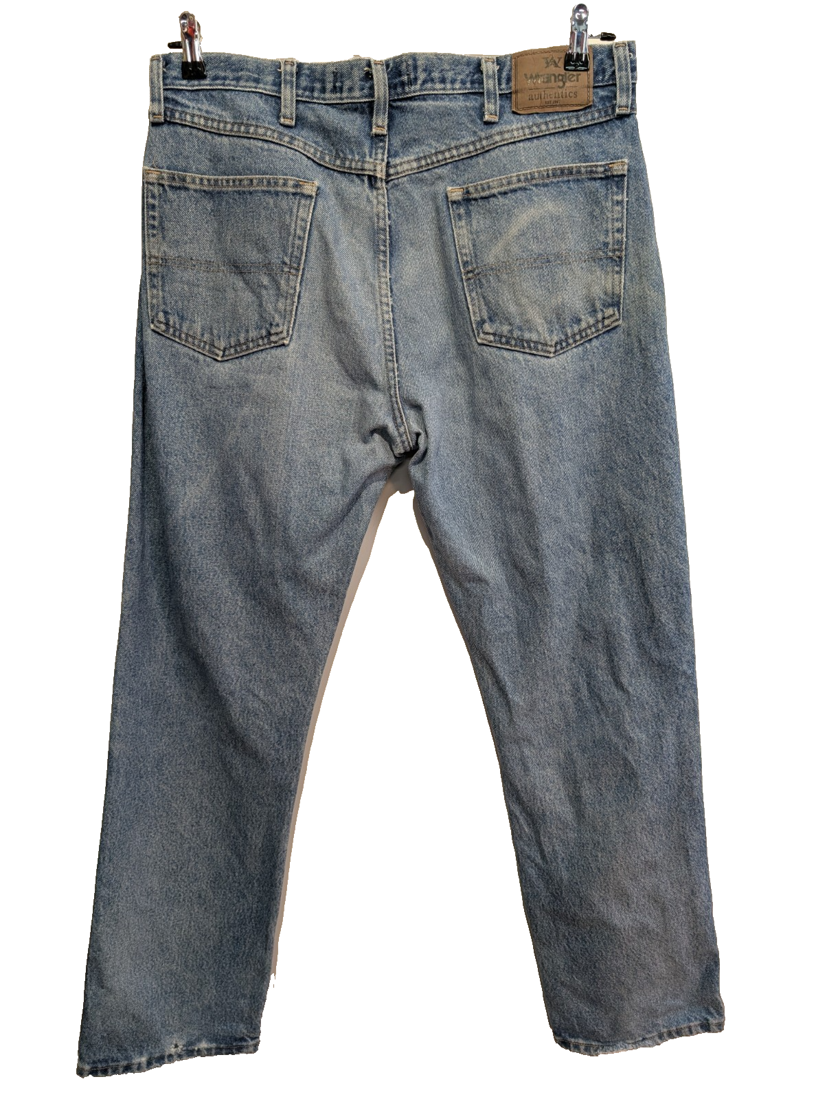 Jean Wrangler Homme Vintage Bleu Style Grunge Distressed Genou Troué W36 L31