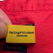 Chemise Ralph Lauren Classic Fit S Rouge 100% Lin QR Code Logo Bleu