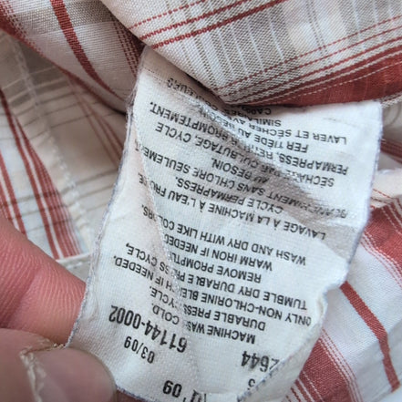 Chemise Levi's Western vintage rouge blanc carreaux Bouton pression coton M