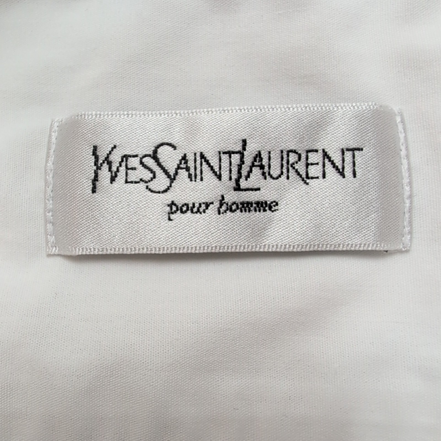 Chemise Yves Saint Laurent XL Blanche Logo Brodé Manches Courtes Poche
