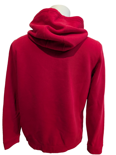 ➜ Sweat à Capuche Adidas Rouge Logo Blanc - Taille L (Ajusté)