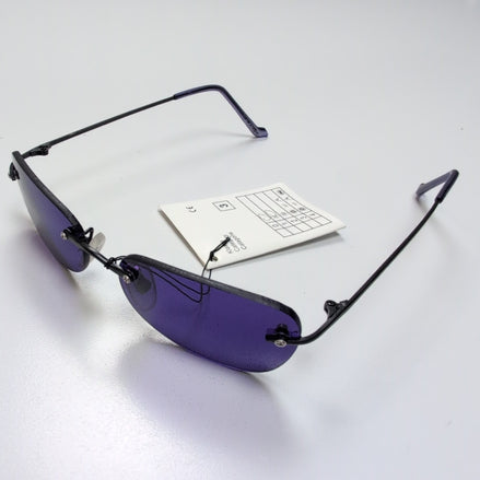 Bar-On® Lunettes de Soleil Ovales Violettes Y2K Branches Fines Métal Noir Mat