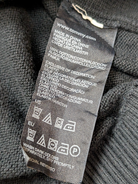 Pull col zippé Tommy Hilfiger vintage noir profond homme taille L/XL