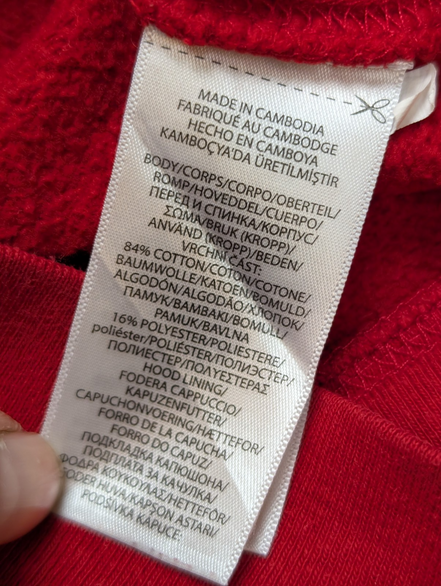 Veste à Capuche Zippée Polo Ralph Lauren Rouge Logo Marine - Taille XL 18-20