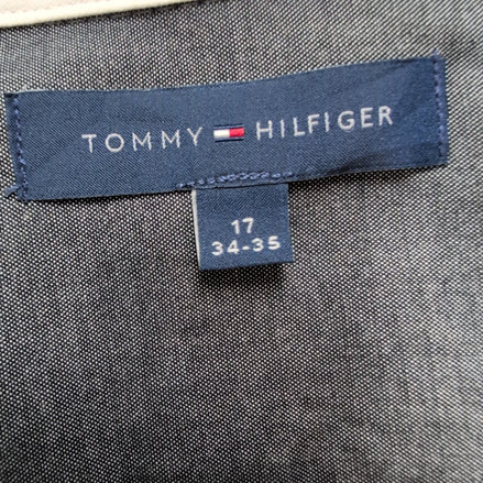 Chemise TOMMY HILFIGER Grise à Col Blanc Winchester Manches Longues - Taille XL