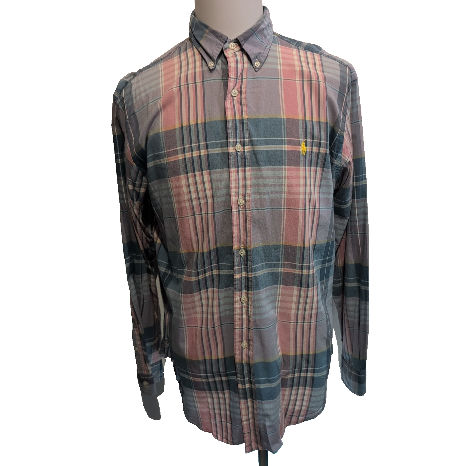 Chemise Ralph Lauren L Classic Fit Carreaux Rose Bleu Button Down Shirt