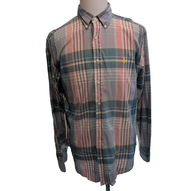 Chemise Ralph Lauren L Classic Fit Carreaux Rose Bleu Button Down Shirt