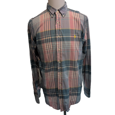 Chemise Ralph Lauren L Classic Fit Carreaux Rose Bleu Button Down Shirt