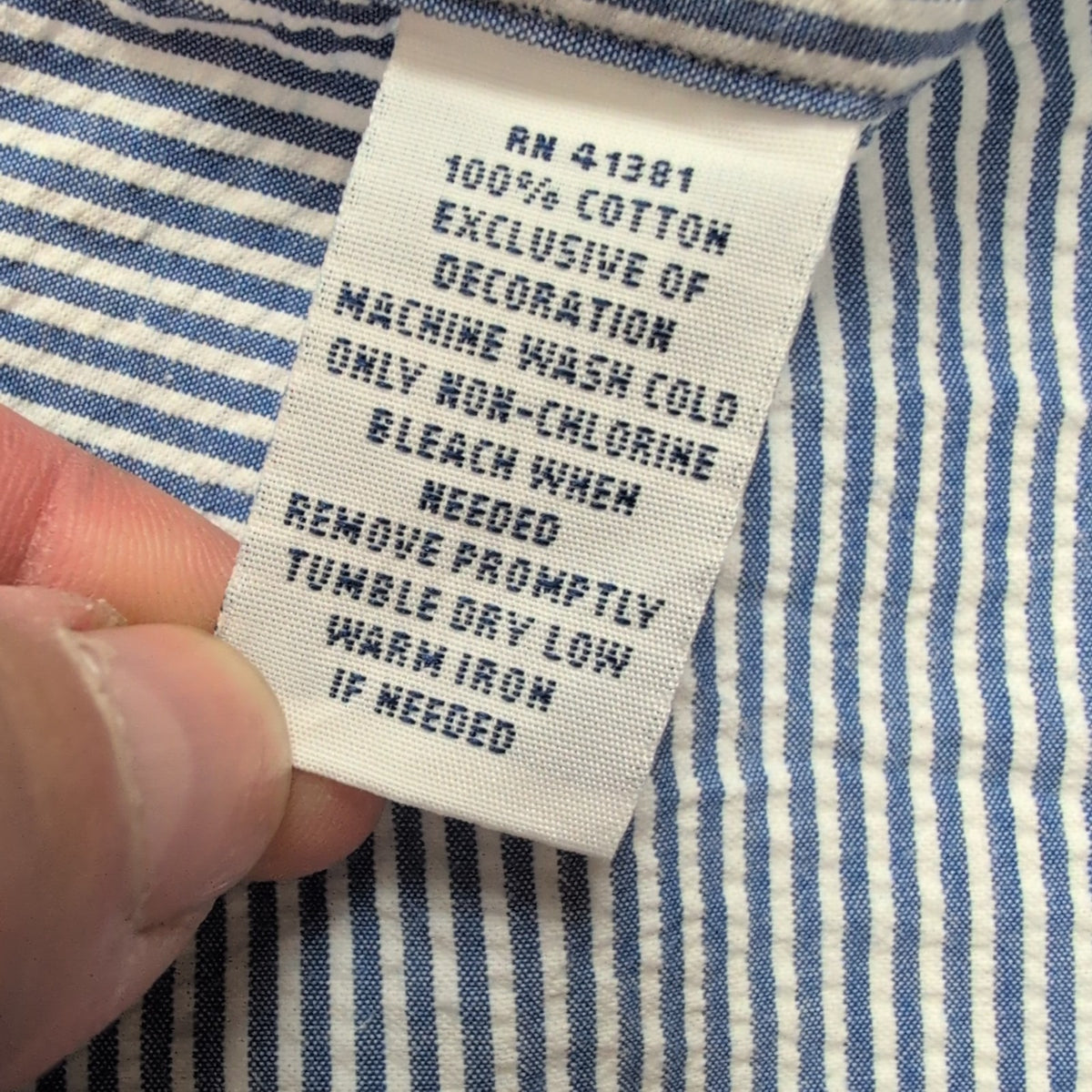 Chemise Ralph Lauren XL Manches Courtes Bleue Rayures Logo Rose Coton
