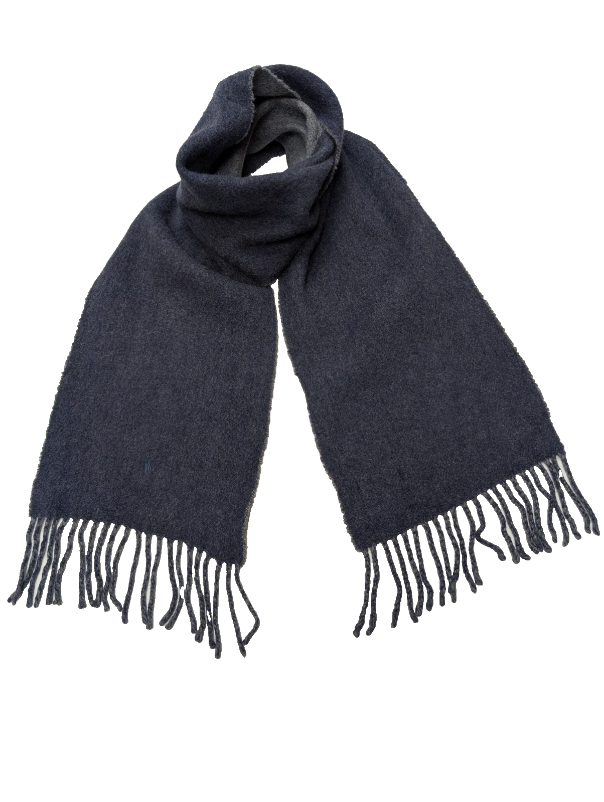 Écharpe Polo Ralph Lauren Réversible Laine d'agneau Marine Gris Made in Italy